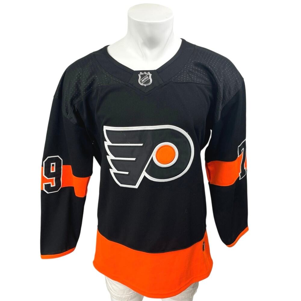 Adidas Carter Hart Philadelphia Flyers Men's Black Long Sleeve Jersey Top Sz XL